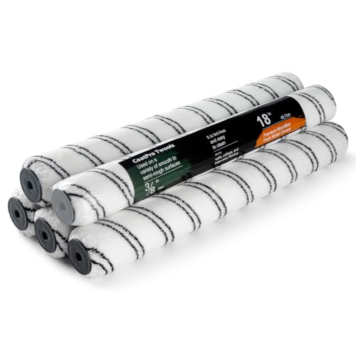 Microfiber Paint Roller 18 Inch, 3/8 Inch Nap, 5 Pack - size: 18 inch paint roller 5 pack
