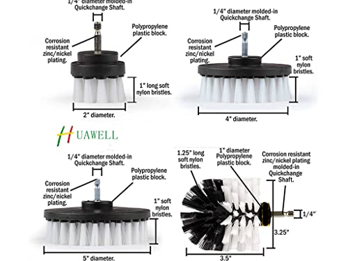 HUAWELL Automotive Soft White-Car Accessories Car Cleaning Brush - Drill Brush -Wheel Brush - Car Mats - Detail Brush - Carpet Cleaner - Boat Accessories - Fabric Seat Cleaner