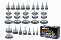 40-Piece Wire Brush Set for Drill – Steel Wire Wheel, Cup & End Brushes with 1/4" Hex Shank – Rust Removal, Paint Stripping, Metal Cleaning Drill Attachment Kit
