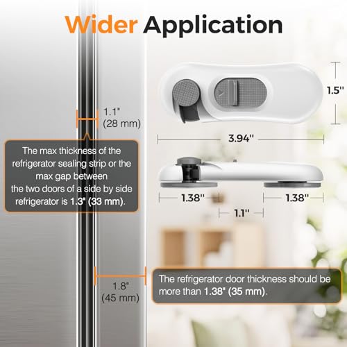 RV Refrigerator Door Latch for Travel&Camper, 5 Pack No Tools Need or Drill Fridge Door Lock, One-Handed Operation Freezer Lock to Keep Door Closed (Not Compatible with Built-In RV Fridges)