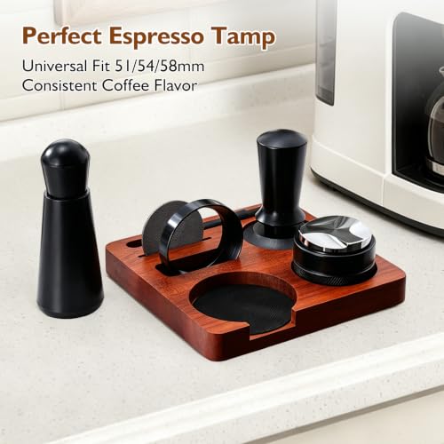 7Pcs Espresso Accessories Kit 58mm Coffee Tamper Set Tool for Barista - size: 58 mm