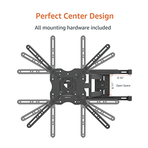 Amazon Basics Full Motion TV Wall Mount with Horizontal Post Installation Leveling for 32" to 86" TVs, Black - style: Full Motion Articulating