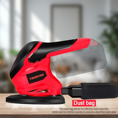 Cordless Detail Sander Compatible with Milwaukee 18V Battery (Tool Only), 12,000 OPM, 10Pcs Sandpapers, Dust Bag for Woodworking, Tight Spaces Sanding, Polishing, Removing Paint (No Battery)