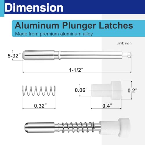25 Pack Window Screen Plunger Latch Pins, 5/32" x 1-1/2" Aluminum