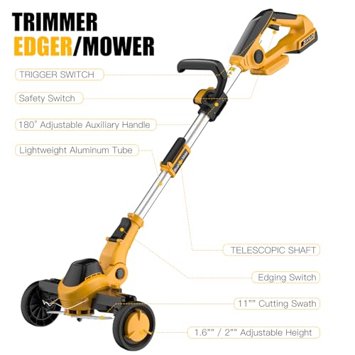 Givilo 11-Inch Weed Wacker Cordless Compatible with DEWALT 20V MAX Battery - size: 11 Inch