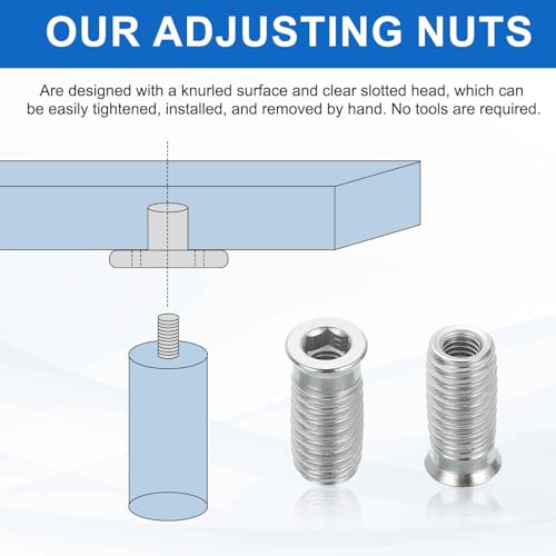 MECCANIXITY 6Pcs Threaded Inserts Nuts, M6x25mm Hex Socket Drive Nut Inserts for Wood - 304 Stainless Steel Screws Furniture Screw in Nuts Bolt Fastener Connector Wood - size: M6x25mm