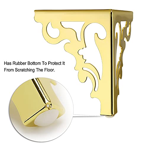 OwnMy 4PCS Metal Furniture Legs Feet, Modern Sofa Cabinet Legs for Repairs - color: Gold