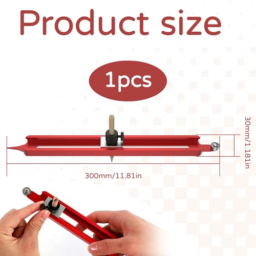 Contour Scribe Tool Aluminum Adjustable | For Woodworking Tiling Carpentry, Precision Profile Marking Tool with Adjustable Pencil Holder, Aluminum Alloy