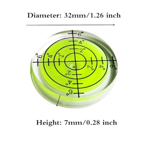 6Pcs Circular Bubble Spirit Levels 32x7mm Degree Mark Round Level Bubble Leveling Tool Measuring Layout Tools