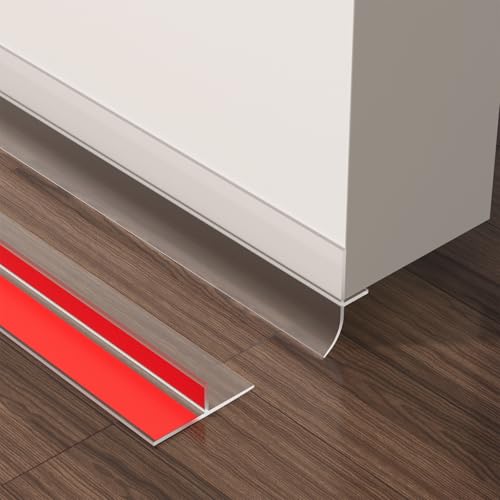 T-Shaped Door Seal Weather Stripping- 20 Ft x 1.38 in Clear - size: 1.38" W x 20'L x 0.2"T