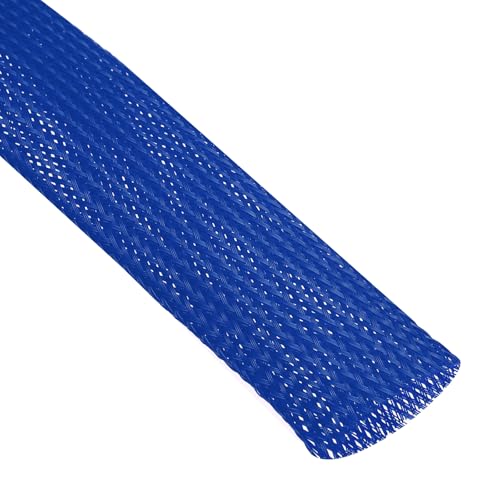 uxcell Expandable Sleeving, 1 1/4-inch 25ft Cable Sleeve, Blue - color: Blue, size: 1 1/4-inch x 25ft