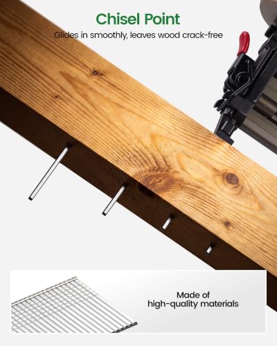 meite 18 Gauge Brad Nails, 2 Inch 18GA Brad Nails Galvanized Small Finishing Nail Gun Nails for Pneumatic, Electric Brad Nailer Gun (1,000 Counts) - size: 2"