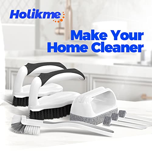 Holikme 7 Pack Cleaning Brush Scrub Brush Kitchen Brush for Floor,Black - color: Black