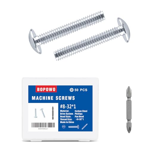 Machine Screws - 8-32 x 1 M4x25（50pcs）, Perfect Fit for Knob and Pull Installation, Machine Thread Screws for Drawers & Doors - size: 8-32 x 1"