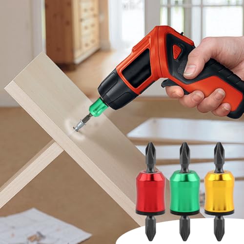 3PCS Magnetic Screw Ring for 1/4" Hex Screwdriver Bits, Removable Magnetic Bit Holder for Power Drill, Impact Driver & Screwdriver, Aluminum Screw Holding Tool