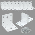 Alise 10 Pack White 2x2in L Brackets Heavy Duty Metal for Wood Furniture - color: White, size: (10P) 2X2 inch