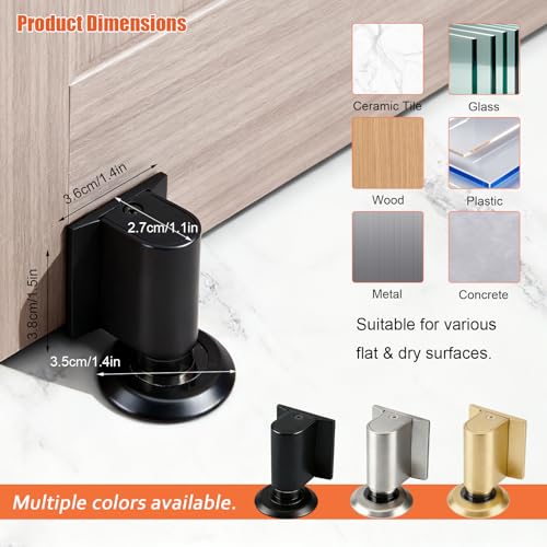 Magnetic Door Stoppers Door Catch, Heavy Duty Door Stop (Silver) - color: Silver