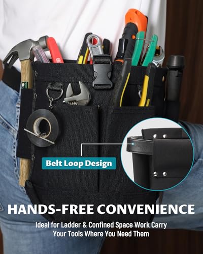 Lichamp Bull Pin and Spud Wrench Holder, Construction Tool Belt Pouches Bolt Bag for Iron Work - size: Large