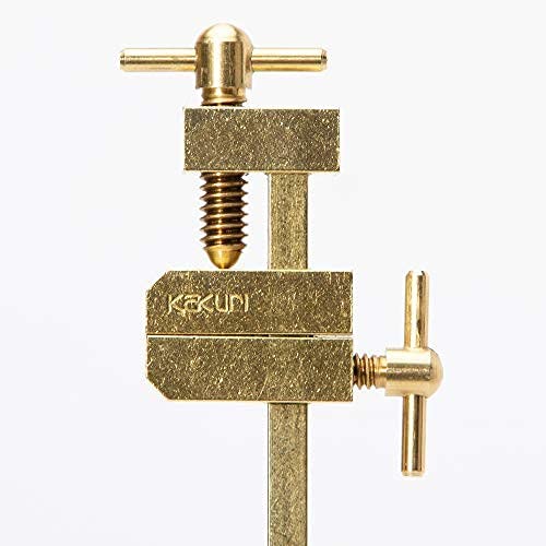 KAKURI Small Bar Clamps for Woodworking 5" HATAGANE Japanese Wood Clamps, Metal Parallel Clamps Tool Set 2 Pcs, Brass Gold, Made in JAPAN - size: Gold 125mm