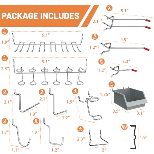 Ultrawall Pegboard Hooks Set, Peg Board Organizer Accessories with Bins