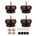 Maricome 2 Inch Wood Furniture Feet Set of 4 Replacement Bun Feet Predrilled M8 Bolt Small Round Furniture Legs for Sofa Couch Ottoman Screw in - color: 2 Inch Espresso Small