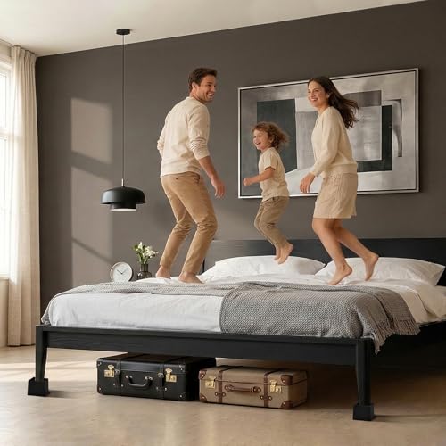Wooden Bed Risers 5 Inch Heavy Duty, Support 2500 lbs, Black - color: Black, size: 5"H(Inner 4"H)