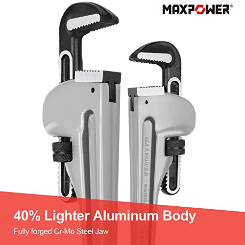 MAXPOWER 18-inch Pipe Wrench, 2.5 inch Jaw Opening Capacity - size: 18-inch, style: Straight Pipe Wrench