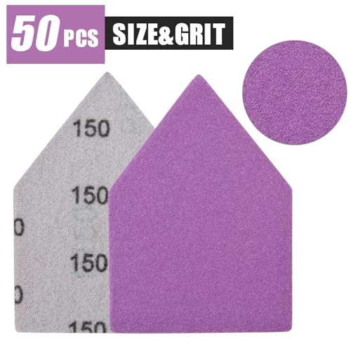150 Grit Sandpaper, Triangle Sanding Sheets, Fits Milwaukee M12 Fuel Sander - style: 150 Grit