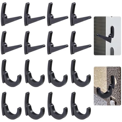 Garage Shelving Hooks 16Pcs L J Shape for Keyhole Slots Storage Rack