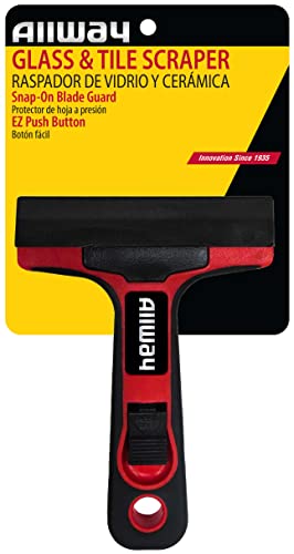 ALLWAY GTS-G Glass & Tile Scraper with Snap-On Blade Guard, 4" - style: Glass & Tile Scraper with Guard