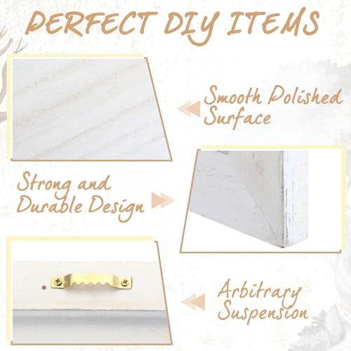 DoubleFill 4 Pcs Washed Blank Wooden Signs, 12 x 12 x 0.6 Inch Blank Signs for Crafts, Rustic Wood Canvas, Wooden Plaque, Wood Planks for Crafting Wall DIY Projects Gift Making(White) - color: White