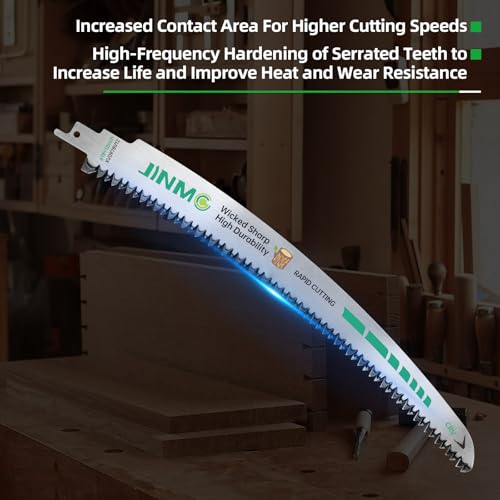 8-Pack 12 Inch 6TPI Arc Curved Reciprocating Saw Blades for Pruning - size: 8 Pack