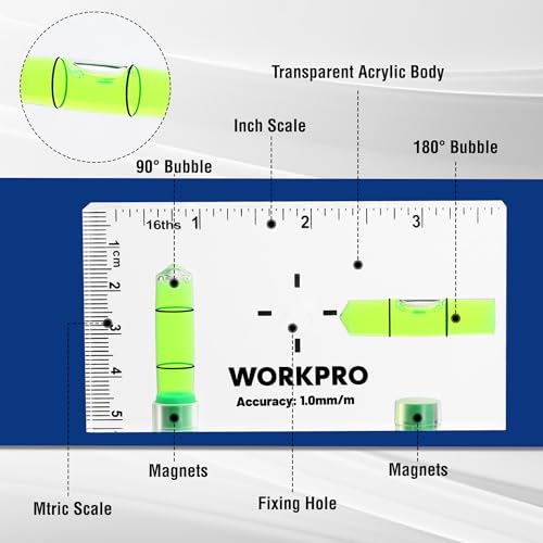 WORKPRO 3-3/4 Inch Mini Magnetic Pocket Level Tool - size: 3-3/4 Inch