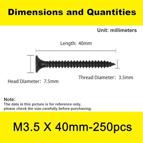 #6 x 1-1/2" Flat Head Self-Tapping Wood Screws for Framing(250PCS) - size: #6 x 1-1/2'' (250Pcs)
