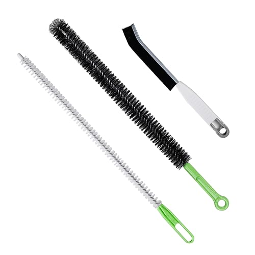 Upgraded Cleaning Brush Kit - 3-Piece Set, Flexible Drain Brush, Crevice Brush with Nie, Ideal for Kitchen, Bathroom, Toilet, Vent Scrubber