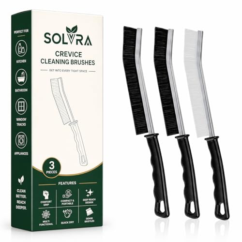 Crevice Cleaning Brush Set 3Pcs Hard Bristle Tools for Narrow Spaces