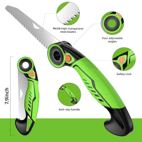 AIRAJ 7" Pruning Saw for Tree Trimming, Folding Saw with SK5 Steel Blade - size: 7 Inch