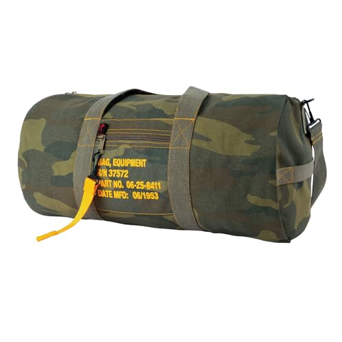 Rothco Canvas Equipment Bag, Heavyweight Cotton Carryall - color: Woodland Camo, size: 24 Inches