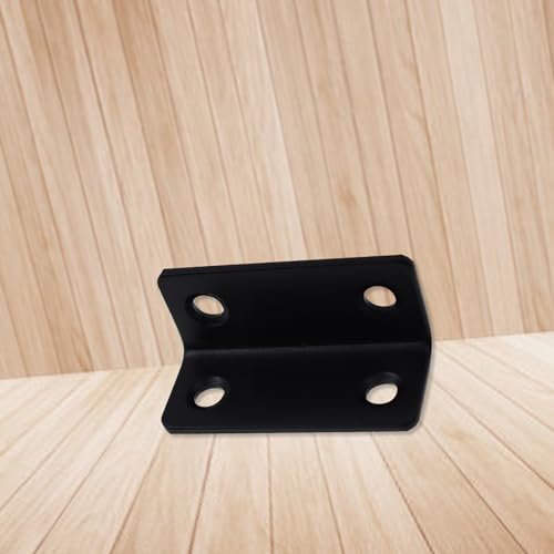 Long L Bracket,ULIFESTAR Black Corner Brace Brackets,Stainless Steel Corner Brackets,Heavy Duty Shelf Bracket,Metal Right Angle Bracket for Wood,46*20mm/1.81*0.79'' 8 PCS - size: 46*20mm/1.81*0.79''