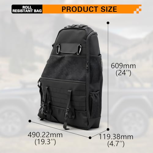Multi-Pocket Roll Bar Storage Bag for Jeep Wrangler 4 Door 97-23