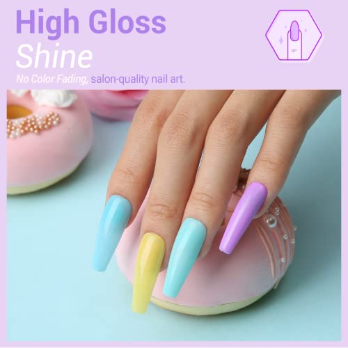 modelones Pastel Gel Nail Polisht Set, Pink Purple Blue Green Yellow - color: A-1 Spring Vibe