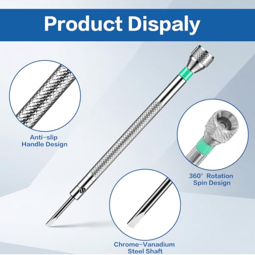 13PCS Professional Watch Screwdriver Set, Precision Jewelers Screwdriver Set, Micro Precision Glasses Repair Kit, 0.6-2.0mm with 13 Extra Replace Blades for Eyeglass, Sunglasses, Computer, Phone