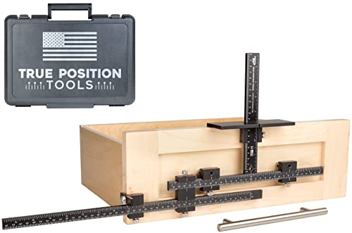 True Position Tools PRO Cabinet Hardware Jig - Install Drawer Front Handles and Knobs Faster - Made in USA - Hand Calibrated - size: PRO