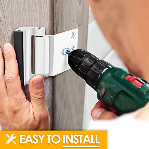 Home Security Door Lock for Front Door Reinforcement Lock Latch from Inside - color: White
