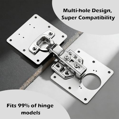 22PCS Cabinet Door Hinges, Stainless Steel Door Hinge Repair Kit Plate with Mounting Screws, Large Hinge Repair Board for Kitchen Cabinet, Cupboard Doors and Furniture