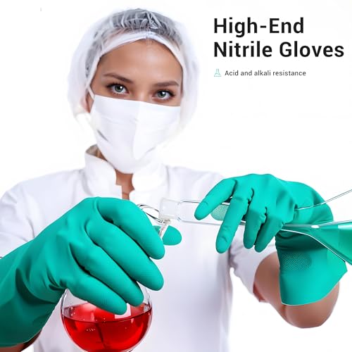 ThxToms Chemical Resistant Nitrile Gloves, Latex Rubber Free, 1 Pair, M - size: Medium (Pack of 1)