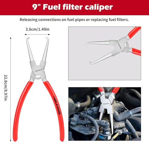 TOOLEAGUE 9Pcs Fuel Line Disconnect Pliers Set with Storage Case - size: 9pcs