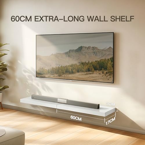 Amada 24 Inch Floating Shelves with Invisible Brackets, Set of 2, White | Wall Shelves with Hidden Bracket, Solid MDF Wood, 22 lbs Max Load per Shelf, Easy to Assemble, Multi-Wall Compatible - color: White, size: 24 inches