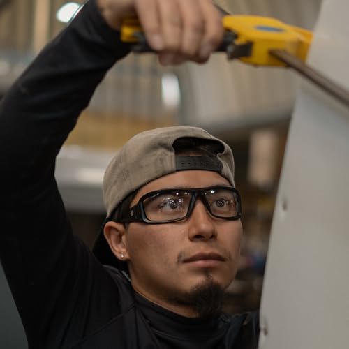 EDGE Brazeau Safety Glasses, Non-Slip, Impact/Scratch Resistant, 99.9% UV Protect, ANSI Z87 Rated - color: Black Frame