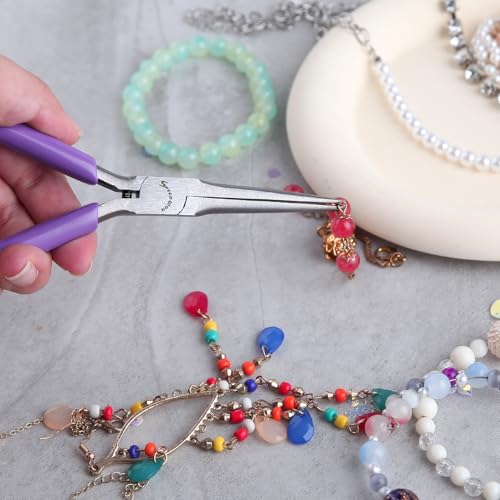 SPEEDWOX Mini Needle Nose Pliers With Smooth Jaw 5" Precision Wire Looping Pliers For Jewelry Making And Small Object Gripping - style: Needle Nose Pliers